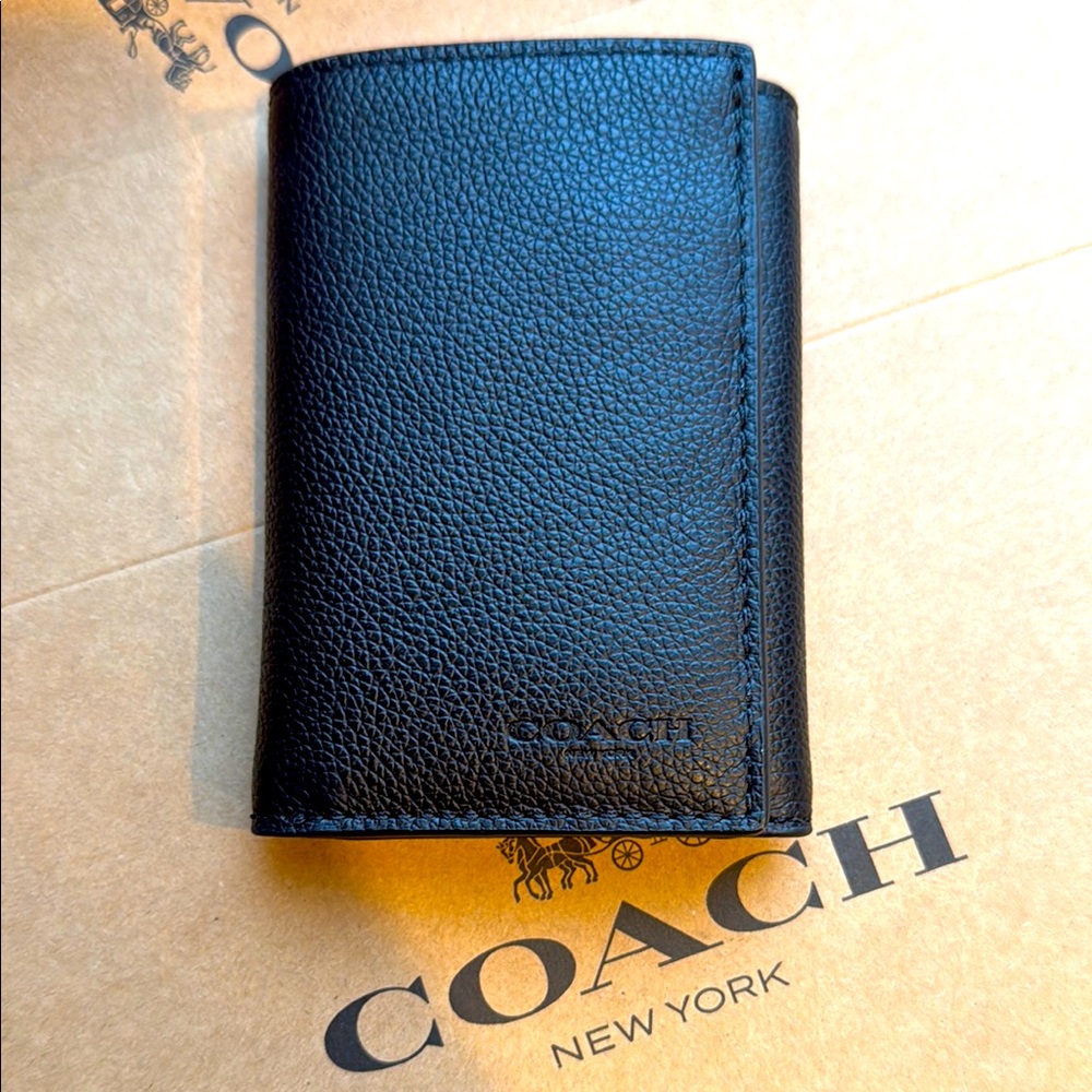 Coach Black Leather Men's Wallet - New